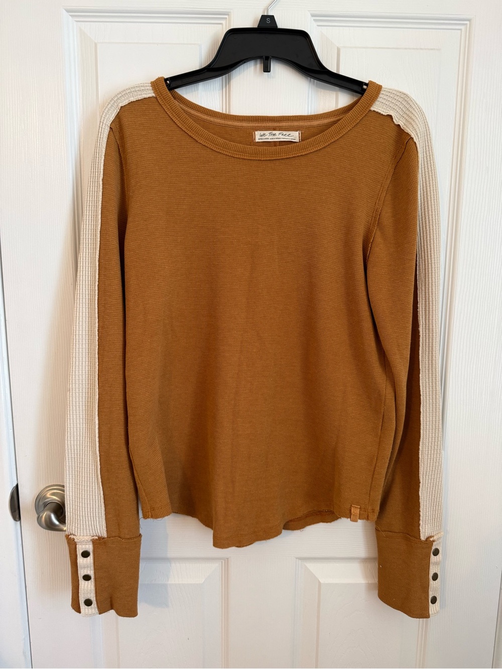 We The Free Waffle-Knit Pullover in Camel